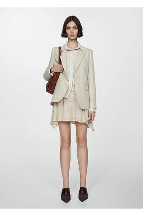 دامن بژ زنانه گلدار MANGO - کد 821084927