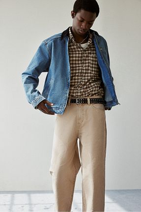 شلوار بژ مردانه پاچه گشاد H&M - کد 858376189