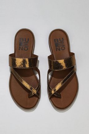 دمپائی متالیک زنانه چرم خالص Bueno Shoes - کد 316160084