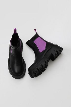 بوت / نیم بوت مشکی زنانه چرم خالص Bueno Shoes - کد 443036448