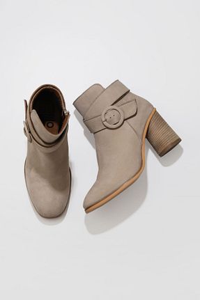 بوت / نیم بوت بژ زنانه چرم خالص Bueno Shoes - کد 364440280