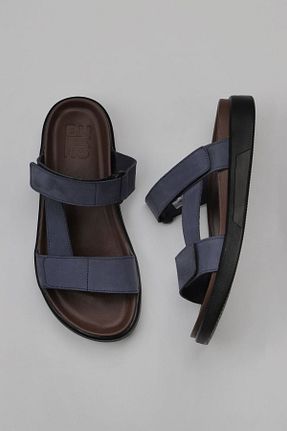 دمپائی سرمه ای مردانه چرم خالص Bueno Shoes - کد 774837567