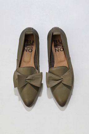 بابت خاکی زنانه چرم خالص Bueno Shoes - کد 347606812