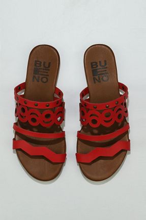 دمپائی قرمز زنانه چرم خالص Bueno Shoes - کد 290521149