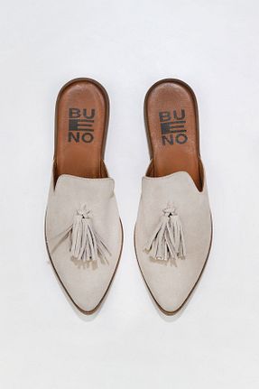 دمپائی بژ زنانه چرم خالص Bueno Shoes - کد 345308359