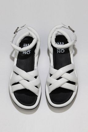 صندل سفید زنانه پاشنه تخت Bueno Shoes - کد 313983511