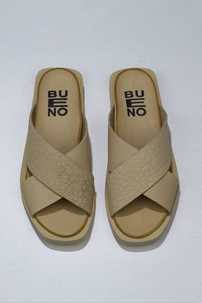 دمپائی زرد زنانه چرم خالص Bueno Shoes - کد 310875190