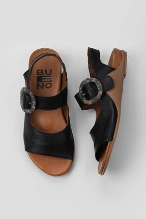 صندل مشکی زنانه پاشنه تخت Bueno Shoes - کد 774234442