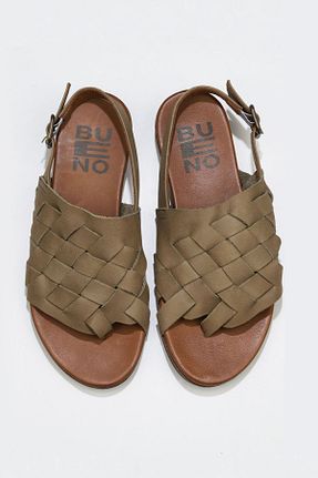 صندل سبز زنانه پاشنه تخت Bueno Shoes - کد 337619924