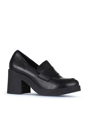 کفش پاشنه بلند کلاسیک مشکی زنانه چرم Bueno Shoes - کد 776075315