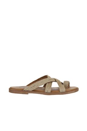 دمپائی قهوه ای زنانه چرم خالص Bueno Shoes - کد 672666693