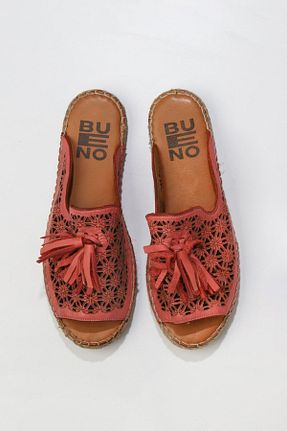 کفش اسپادریل قرمز زنانه چرم خالص Bueno Shoes - کد 354149262
