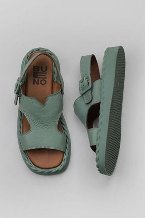 صندل سبز زنانه پاشنه تخت Bueno Shoes - کد 774569963