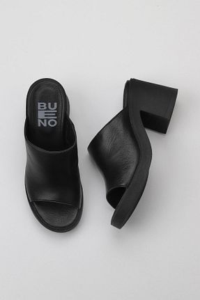 دمپائی مشکی زنانه چرم خالص Bueno Shoes - کد 773781666