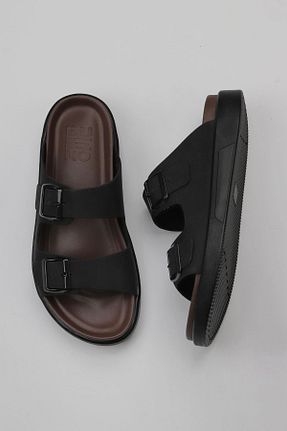 دمپائی مشکی مردانه چرم خالص Bueno Shoes - کد 774837157