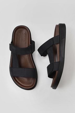 دمپائی مشکی مردانه چرم خالص Bueno Shoes - کد 774837546