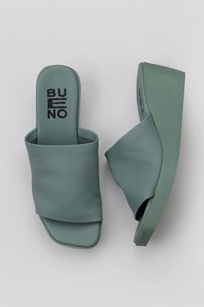 دمپائی سبز زنانه چرم خالص Bueno Shoes - کد 774837117