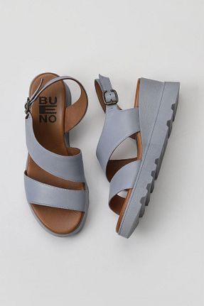 صندل آبی زنانه پاشنه پر Bueno Shoes - کد 667543954
