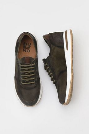 کفش اسنیکر خاکی مردانه چرم اصل Bueno Shoes - کد 471505409