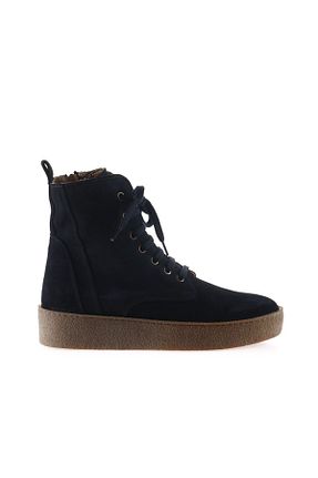 بوت / نیم بوت سرمه ای زنانه چرم خالص Bueno Shoes - کد 193331548