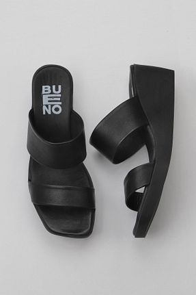 دمپائی مشکی زنانه چرم خالص Bueno Shoes - کد 774837154