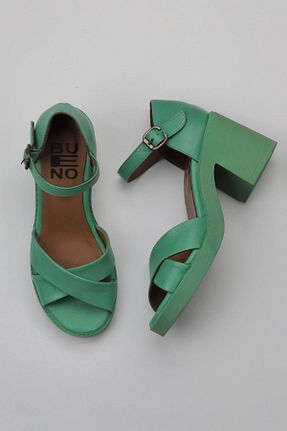 صندل سبز زنانه پاشنه ضخیم Bueno Shoes - کد 773781692