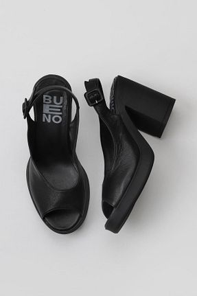 کفش پاشنه بلند کلاسیک مشکی زنانه چرم خالص Bueno Shoes - کد 666846652