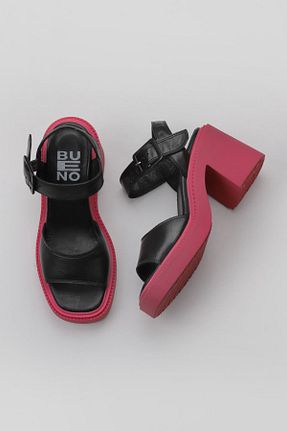 صندل مشکی زنانه پاشنه ضخیم Bueno Shoes - کد 774837343