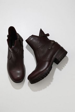 بوت / نیم بوت زرشکی زنانه چرم خالص Bueno Shoes - کد 364440301