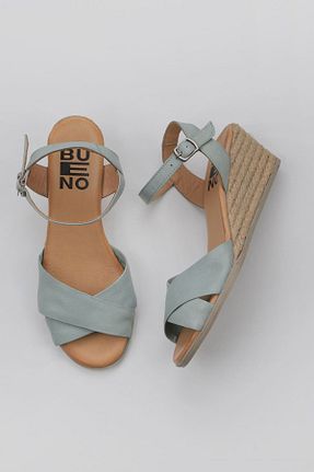 کفش اسپادریل فیروزه ای زنانه چرم خالص Bueno Shoes - کد 815735233