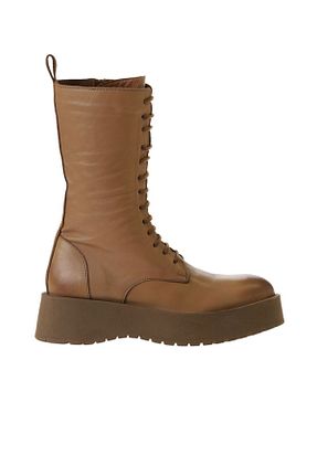 بوت / نیم بوت قهوه ای زنانه چرم خالص Bueno Shoes - کد 384038902