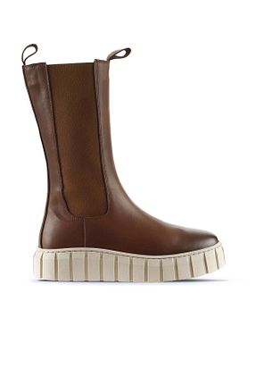 بوت / نیم بوت قهوه ای زنانه چرم خالص Bueno Shoes - کد 225064240