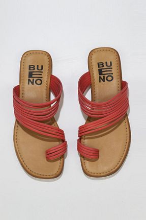 دمپائی قرمز زنانه چرم خالص Bueno Shoes - کد 285422504