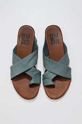 دمپائی آبی زنانه چرم خالص Bueno Shoes - کد 364733827