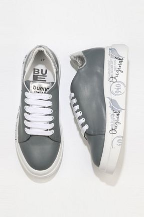 کفش اسنیکر طوسی زنانه چرم اصل Bueno Shoes - کد 327930217