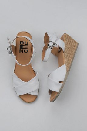کفش اسپادریل سفید زنانه چرم خالص Bueno Shoes - کد 815735219