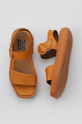 صندل نارنجی زنانه پاشنه پر Bueno Shoes - کد 774234791