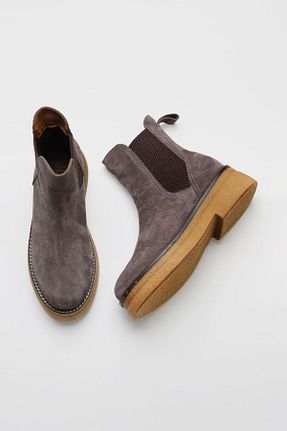 بوت / نیم بوت قهوه ای زنانه چرم خالص Bueno Shoes - کد 380304225