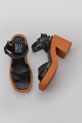 صندل مشکی زنانه پاشنه ضخیم Bueno Shoes - کد 774837296
