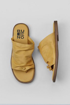 دمپائی زرد زنانه چرم خالص Bueno Shoes - کد 672592049