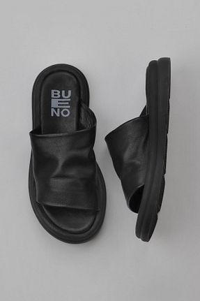 دمپائی مشکی زنانه چرم خالص Bueno Shoes - کد 774836862