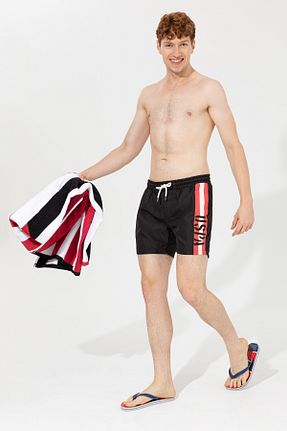 شلوارک ساحلی مشکی مردانه پلی استر U.S. Polo Assn. - کد 435960850