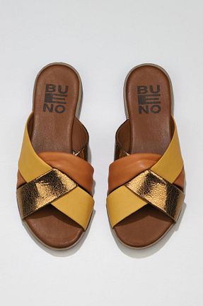 دمپائی متالیک زنانه چرم خالص Bueno Shoes - کد 309023696