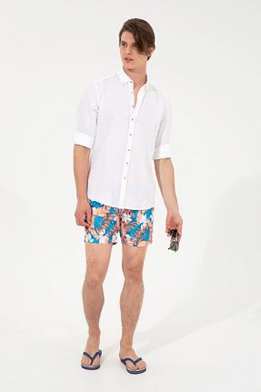 شلوارک ساحلی سفید مردانه بافتنی U.S. Polo Assn. - کد 846923605