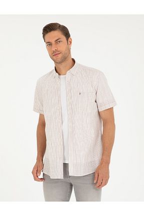 پیراهن خاکی مردانه رگولار Pierre Cardin - کد 846184500