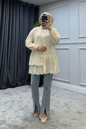 تونیک حجاب نباتی زنانه بافتنی Şule Giyim - کد 800697485