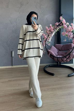 ست بالاتنه و پائین تنه حجاب بژ زنانه رگولار Şule Giyim - کد 444213297