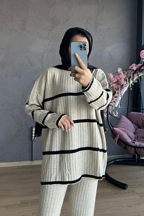 ست بالاتنه و پائین تنه حجاب بژ زنانه رگولار Şule Giyim - کد 444213297