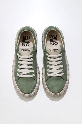 کفش اسنیکر خاکی زنانه چرم اصل Bueno Shoes - کد 364439771