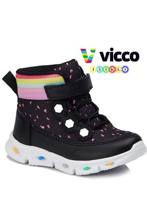 بوت / نیم بوت مشکی بچه گانه چرم مصنوعی Vicco - کد 174994495